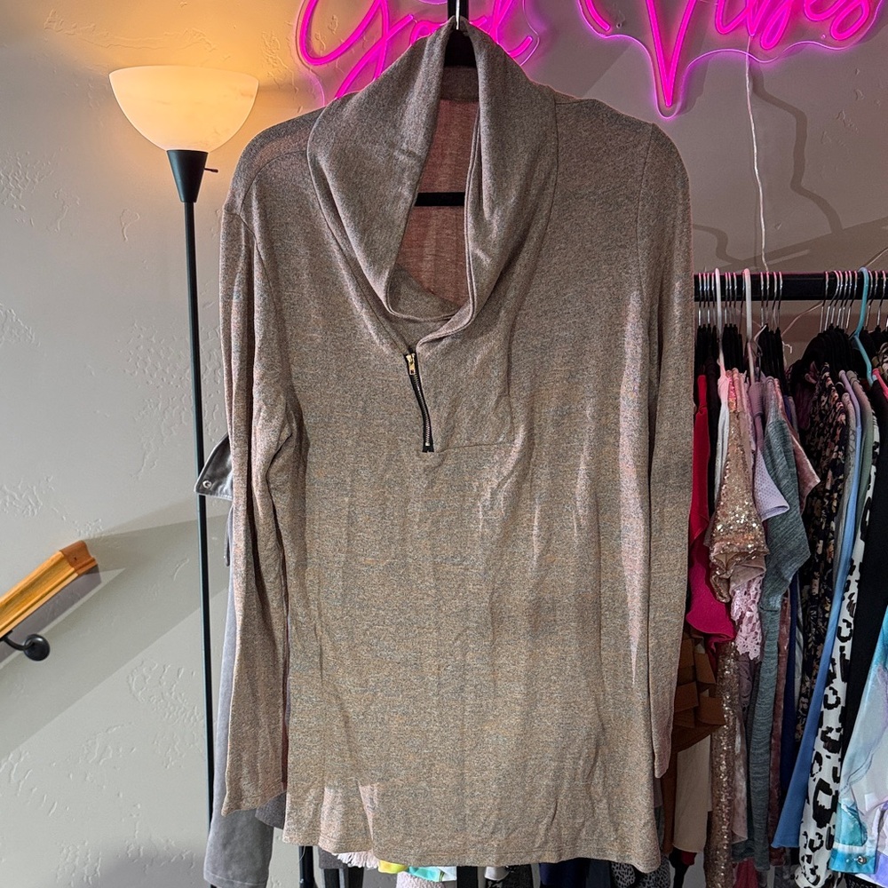 Elegant Cowl Neck Sweater - Tan NWOT - Picture 1 of 4